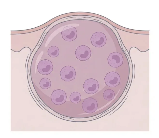 慢性肉芽腫.png 福岡、粉瘤、大きなったり小さくなったり
